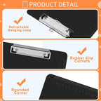 Black Clipboards, PANDRI 16 Pack Plastic Clipboards with Low Profile Clip 12.5 x 9 Standard Letter Size Clipboard for Classrooms Offices