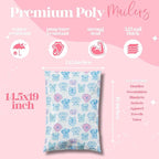 14.5x19 Designer Poly Mailer 100 Pack Heavy Duty Waterproof Self Seal Shipping Bags for Small Business Large Mailing Envelopes Bulk Tear Resistant Packaging Pretty Pups Puppy Dogs