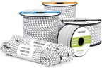 Bungee Cord Elastic Shock Cord 5/16" x 25' Bungee Rope for DIY, Tie Downs, Kayak and Outdoor - White&Black