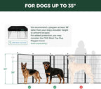 FXW Rollick Unleashed Dog Playpen for Indoor, Yard, RV Camping, 45 inch 24 Panels for Large Dogs, Black│Patented