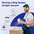 Rosmonde 1 Pack 18" Plastic Wrap, 80 Gauge Thick 9.4 lbs/Roll Wrap, Shrink Wrap, True 1500 ft Pallet Stretch Wrap, 20 Microns Industrial Strength Film, Puncture Resistant for Pallet Wrapping & Moving