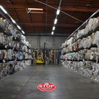 "Stop Look Out for Forklifts" - Laminated Vinyl Floor Sign by Graphical Warehouse - 5S Safety and Security Signage, Visual Communication Tool (17")
