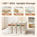6Pack Linen Sheet Organizers and Storage - King/Queen Size Sheet Storage Organizer with Window, Foldable & Dustproof Sheet Organizer for Linen Closet for Summer Blankets & Sheet Sets,Off-white