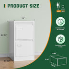 Letaya 2 Drawer File Cabinet with Lock,Metal Office Small Filing Cabinets for Home Office- Storage A4/F4/Letter/Legal -Assembly Required (White)