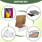 20 Pack 13"x10"x4" inch Shipping Boxes White Corrugated Cardboard Box for Small Business, Mailer, Shipping, and Packing