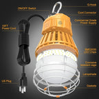 LED Construction Lights, Adjustable 60W/48W/36W Work Lights 5700K/5000K/4500K, AC100-277V - Linkable Industrial Indoor/Outdoor Job Site Workshop Construction Garage Lighting