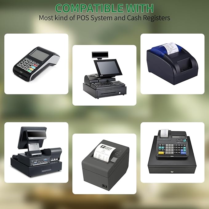 (10 Rolls) 2 1/4" x 85' Thermal Receipt Paper Roll, Cash Register POS Thermal Paper, Credit Card Thermal 2 1/4 in x 85 ft.