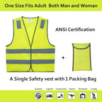 Safety Vests 10 Pack - Yellow Reflective High Visibility Construction ANSI Class 2 Work Vest for Men,Woman,Hi Vis Vest Mesh and Neon Silver Strip
