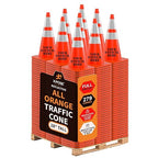 Xpose Safety 28 Inch Orange Traffic Cones Heavy Duty 10lb with 6" & 4" Collars, 279-Pack - Bulk Pallet Multipurpose PVC Plastic Safety Cone for Parking, Soccer, Caution & Construction - DOT Approved