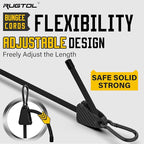 Bungee Cords with Hooks, Upgrade 30pcs Assortment Heavy Duty Outdoor with 24'' 32'' 48'' Adjustable Bungee Cords, 10'' J Hooks Cord, 6" Canopy Tarp Ball Ties and Tarp Clips Drawstring Organizer Bag