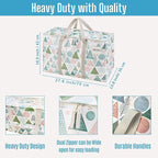 VENO 4 Pack Moving Bags and Large Christmas Storage Bins with lids. Alternative to Moving Boxes, Packing Supplies for College. Extra Large Heavy Duty Totes for Packaging (Pastel Forest, 4 Pack)