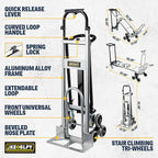 3 in 1 Industrial Convertible Hand Truck Dolly Heavy Duty, 1000LB Capacity Stair Climbing Dolly Cart, Aluminum Collapsible Utility Dolly with Wheels, 3 Positions for Transport, Moving