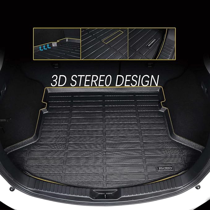 KELCSEECS® Floor Mats & Cargo Liner Custom for Acura RDX 2025 2024 2023 2022 2021 2020 2019,All Weather Protection TPE Floor Liners Front& Rear Row Full Set Acura RDX Accessories Black