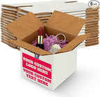 MT Products Custom Printed White Custom Shipping Boxes 4" x 4" x 4" - Personalized Mailing Boxes and for Gifting
