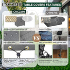 Heavy Duty Patio Furniture Covers Waterproof, 600D Outdoor Furniture Cover Waterproof for Sectional Sofa Couch, Outdoor Dining Table and Chair Set Covers 19''L x 15''W x 18''H, Grey