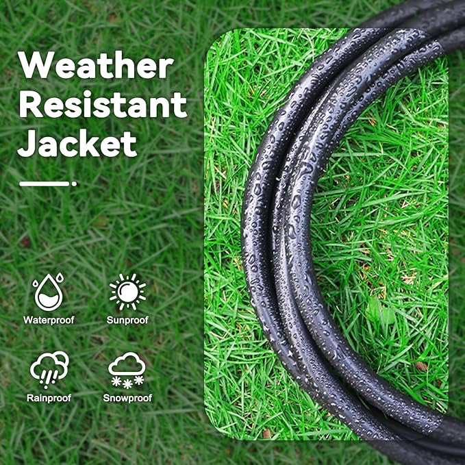 100 FT 12/3 Extension Cord Heavy Duty Black 3-Outlet Indoor/Outdoor SJTW Lighted 12-Gauge Grounded Power Cable,12AWG 15 Amp, 1875 Watts，UL Listed，Safety