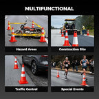 6 Pack 28 Inch Traffic Cones, from -22℉ to 131℉, MUTCD-Compliant Orange Safety Cone with Reflective Collar ＆ Extra Caution Tape for Parking Lot, Construction Work, Road Safety