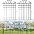 SUNLAX 5 Panels Garden Fence 12ft(L) x 40in(H) Metal Fence Panels Dog Fence Animal Barrier Fence No Dig for Backyard Outside Yard Patio Without Gate