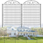 SUNLAX 5 Panels Garden Fence 12ft(L) x 40in(H) Metal Fence Panels Dog Fence Animal Barrier Fence No Dig for Backyard Outside Yard Patio Without Gate