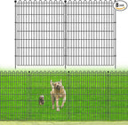 8 Panels No Dig Decorative Garden Fence for Yard, 48 in(H) X 21 ft(L) Animal Barrier Fencing for Outdoor Dog, Metal Portable Garden Fences for Borders, Pets, Landscape, Temporary Fence