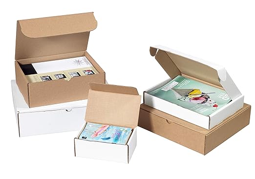 Box USA 12" Deluxe Shipping Boxes, 12 1/8"L x 9 1/4"W x 4"H, 50-Pack - White Box Mailers for Packaging, Storage, Gifts or Bulk Business Orders