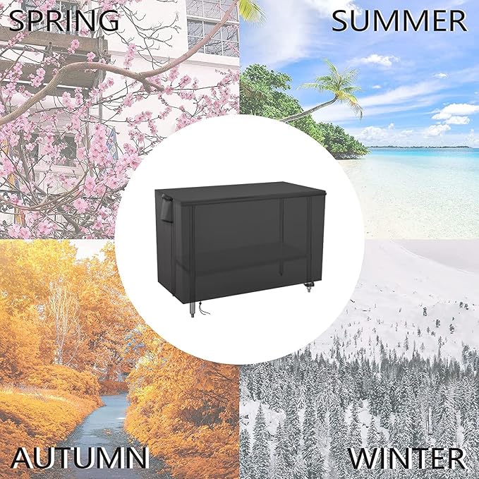 Outdoor Prep Table Cover 48 Inch,Waterproof Patio Stainless Steel Metal BBQ Table Cover All Season Protection for Outdoor Table - 48 x 30 x 35 Inch