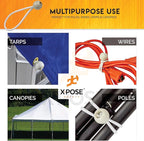 Xpose Safety Bungee Ball Cords 6" 25 Pack Heavy Duty White Stretch Rope with Ball Ties for Canopies, Tarps, Walls, Cable Organization