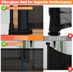 160" Retractable Baby Gates Extra Wide Dog Gate, Long Child Safety Gate, 37" Tall Toddler Pet Gate Mesh Gate with Reinforced Strips for Doorways, Stairs, Hallways, Outdoor & Indoor Large Openings