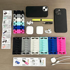 DeskBrick – Patented Non-Slip Steel-Weighted Desk Organizer & Cable Management Gadget, Versatile Cord, Phone & Accessory Holder for Office, Home & Desktop – Best Gift for Men. Aqua