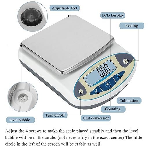 Bonvoisin Lab Scale 5000gx0.01g High Precision Electronic Analytical Balance 0.01g Accuracy Laboratory Precision Digital Scientific Scale (5000g)
