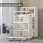 Extra Large Stackable Storage Bins with Lids & Wheels & Door, 896QT-112QT/28GAL*8Pack Foldable Collapsible Closet Organizers, Plastic containers drawers for bedroom Dorm