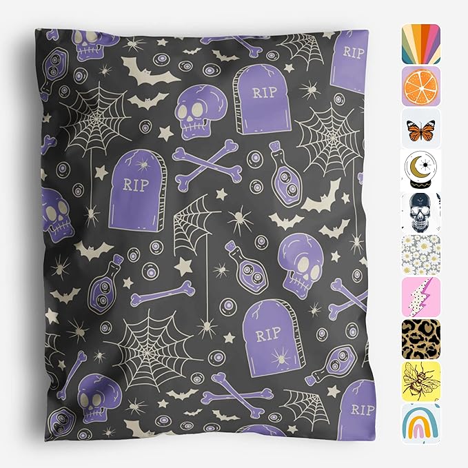 Package Mint Poly Mailers 10 x 13 100 Pack | Waterproof & Tear Resistant Mailing Envelopes for Small Business Supplies | Shipping Bags for Clothes | Cute Shipping Bags for Small Business - Grim Tonic