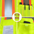 Security Vest for Security Guard, Hi Vis Mesh Vest with Pockets, High Visibility Safety Vest with Reflective Strips, ANSI Compliant, Yellow, M