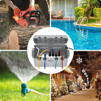 RESTMO 5-Piece Outdoor Waterproof Electrical Box Set – 12.5" x 8.5" x 5" Large & 7.1" x 2.3" x 2.3" Small, Weatherproof Boxes for Power Strip, Outlet, Plug, Socket, Timer, Holiday Light, Light Gray