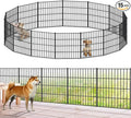 Metal Garden Fence 28in (H) x 35ft (L), 15 Panels + 16 Stakes Dog Fence Border Fence Animal Barrier, No Dig Garden Fencing for Yard Flower Bed Lawn Patio Outdoor, PIN282815 Black