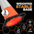 Xpose Safety 18 Inch Orange Traffic Cones 6" Collar - Bulk Half Pallet 450 Pack Multipurpose PVC Plastic Safety Cone for Parking, Soccer, Caution, Kids, and Construction - DOT Approved