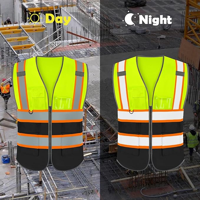 BeautyWill Custom Logo Safety Vest Class2 High Visibility Reflective Vest Breathable Construction Vest