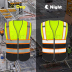 BeautyWill Custom Logo Safety Vest Class 2 High Visibility Reflective Vest for Men - Personalized Logo Team Vest