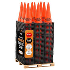 Xpose Safety 28 Inch Orange Traffic Cones - Bulk Full Pallet 297 Pack - Multipurpose PVC Plastic Safety Cone for Parking, Soccer, Caution, Kids, and Construction - DOT Approved