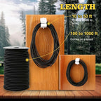 Strong and Durable Bungee Cord Roll - 3/16" x 100ft Elastic Cord, Kayak Stretch String Rope, Bungee Shock Cords for Repairing Tent Poles, DIY, Tie Downs, Black