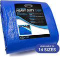 16x20 Blue Waterproof Tarp – Heavy Duty 5 MIL Thick Outdoor Tarpaulin Cover - Multi Purpose Protection for Camping, Tent, Roof, Patio, Pool, Floor, Furniture, Boat, Truck Beds, Pack of 1