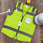 TCCFCCT Safety Vest - Men's 5 Pocket Reflective Vest, Durable High Visibility, ANSI/ISEA Compliant, T5-Yellow, L