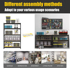 PrimeZone 2 Pack Heavy Duty Adjustable 5 Tier Garage Storage Shelves - 47" W x 18" D x 71" H, Metal Utility Rack Shelf Unit for Warehouse, Pantry, Closet, Kitchen, Black
