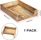 BTSKY 1PC Vintage Wood Letter Tray with Anti-Slip Bars, Stackable A4 Paper Document File Organizer, Solid Wood Desktop Office Desk Storage Holder for Office and Home