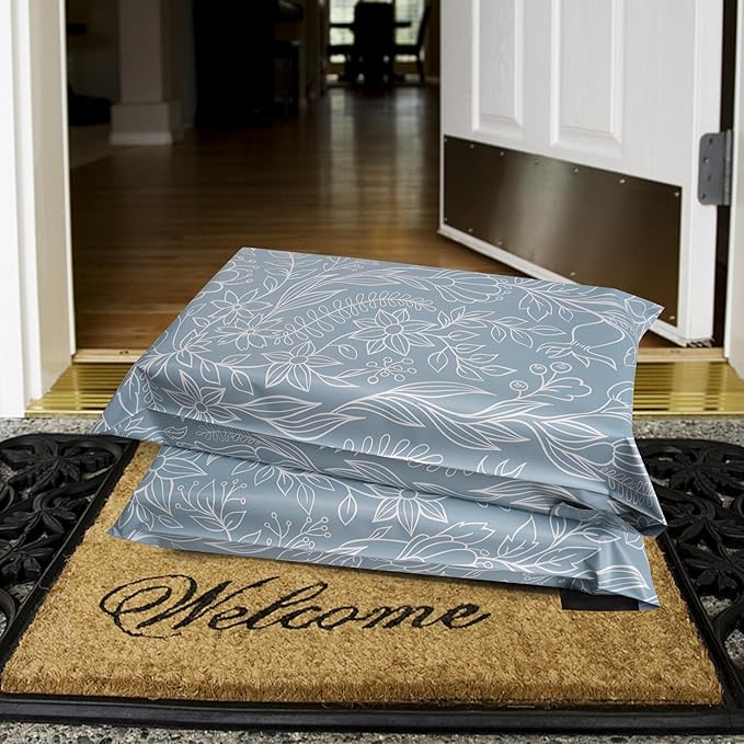 Poly Mailers 12x15.5 Inch 50 Pcs - Wheat Sheaf printed Shipping Bags, 2.4mil Thickness, Waterproof and Tear Resistant Mailing Envelopes, Self-Sealing Packaging Bags for Small Business