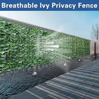 Artificial Ivy Fence Privacy Screen with Mesh Back, 59" x 98" Faux Ivy Vine Leaf Fence Panels, Balcony Privacy Screen, Hedge Wall Decoration for Outside, Garden, Yard, Patio