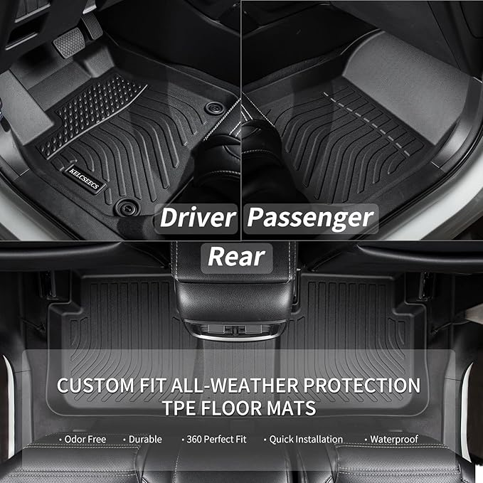 KELCSEECS® Floor Mats & Cargo Liner Custom for Chevrolet/Chevy Trax 2014-2023 & 2013-2023 Buick Encore(Not fit Encore GX) All Weather Protection TPE Floor Liners Full Set Accessories Black