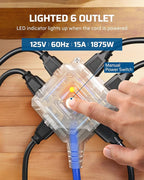 DEWENWILS 60FT Extension Cord Reel with 6 Grounded Outlets, Retractable Cord Reel, Twist-lock Stopper, 12/3C SJTOW, Retractable Extension Cord, 15A Circuit Breaker, Heavy Duty Power Cord, ETL Listed