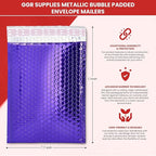 GGR Supplies Metallic Bubble Padded Envelope Mailers, 7.5 X 11 Inches, Waterproof Ultra Resistant Ideal For Packing, Shipping, and Storing. Pack of 25 (Green)