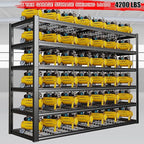 65" W Garage Shelving Heavy Duty, 6 Tier Garage Shelves, Adjustable Storage Shelving Unit, Commercial Metal Shelf for Warehouse, Pantry, School, Shop, 2 Pack